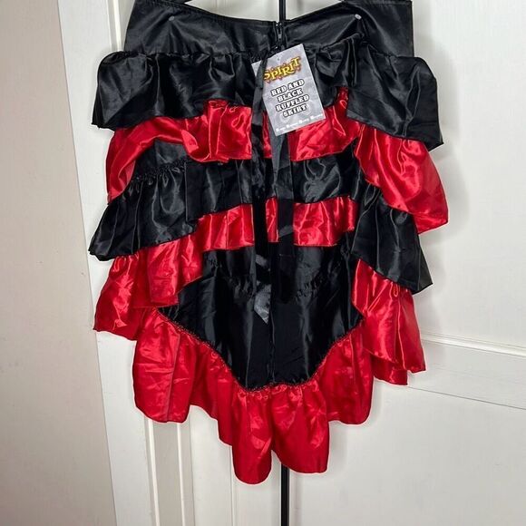 Spirit Halloween Ruffled Red and Black Skirt Nwt Size Small Asymmetrical - Picture 2 of 5